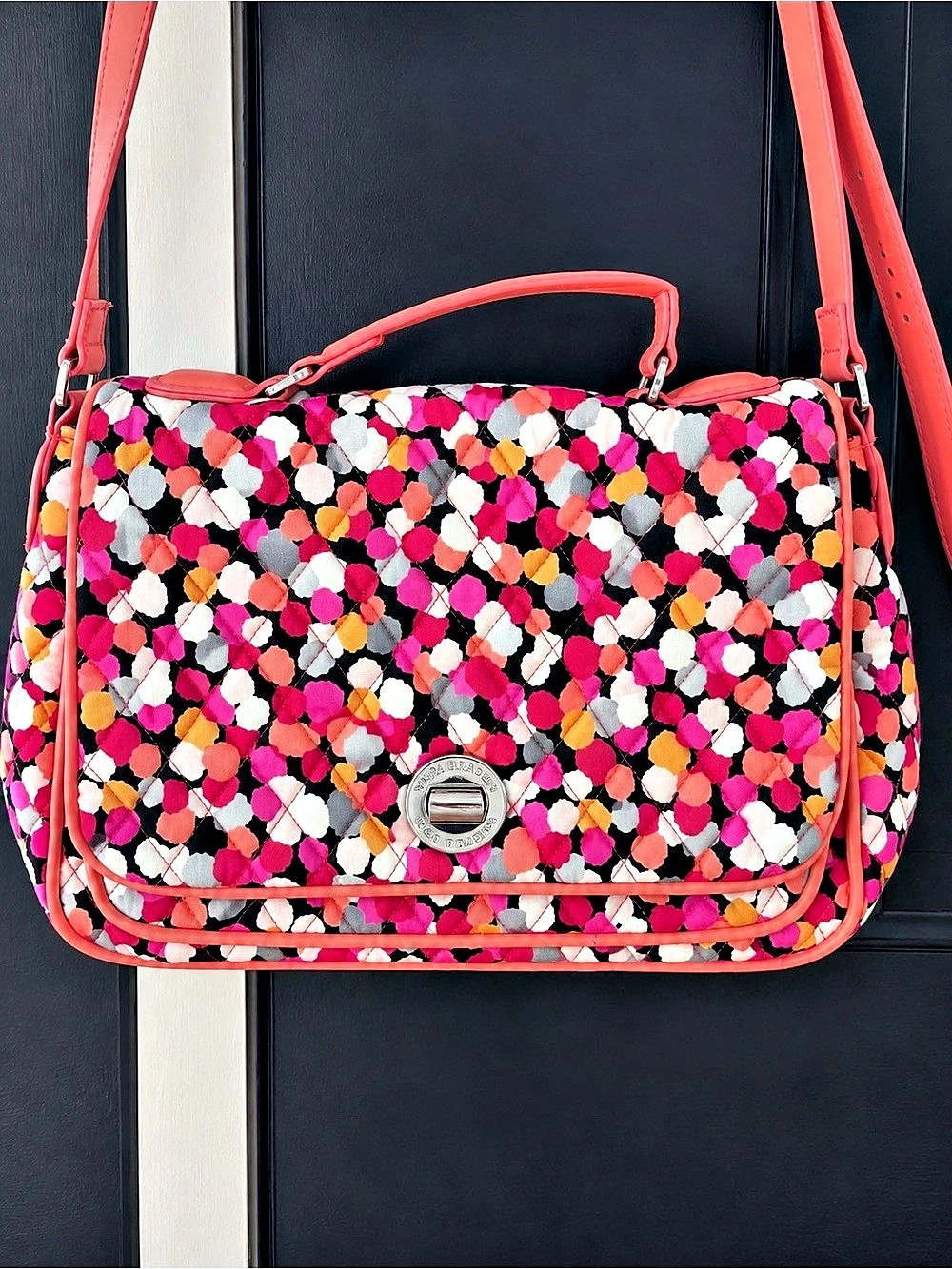 Vera Bradley Turnlock Satchel in Pixie Confetti Crossbody Bag